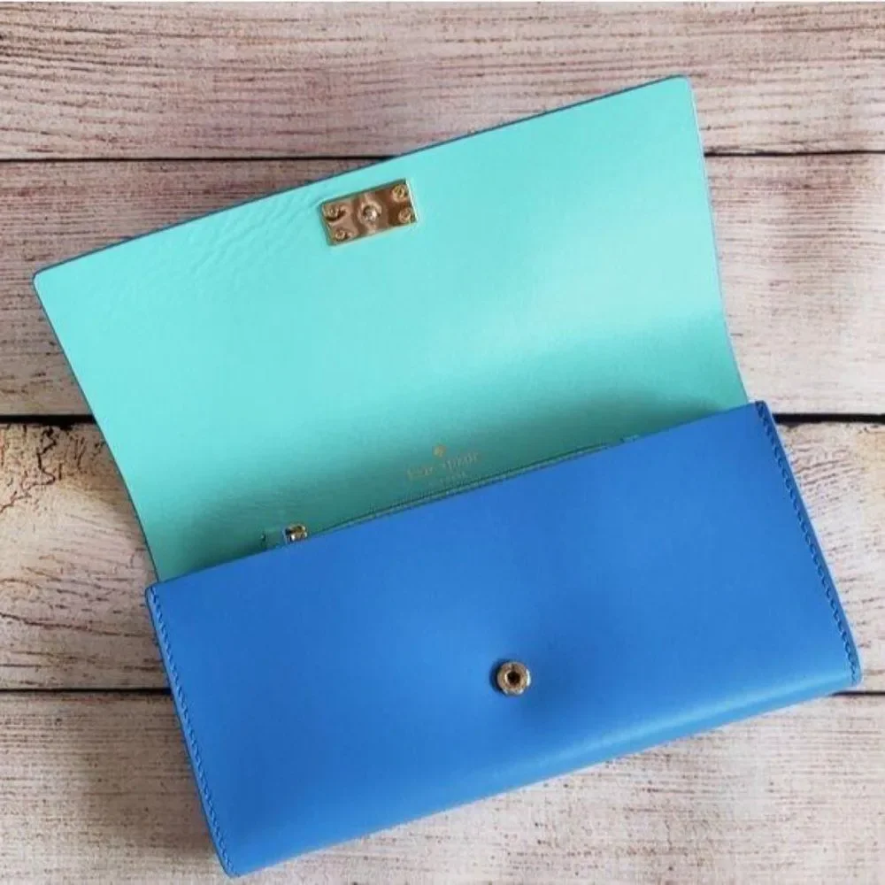 Kate Spade Leather Pim Arbour Hill Folder Over Snap Closure Wallet
